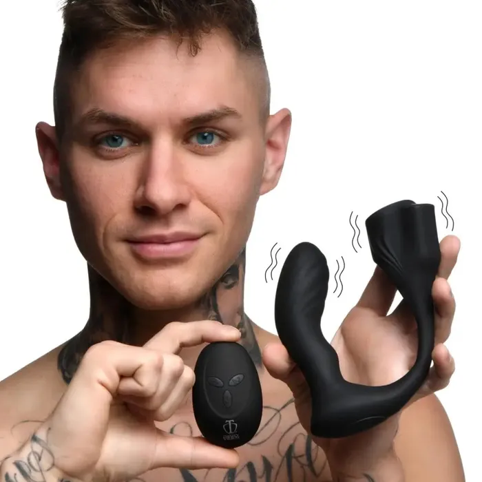 7x Silicone Prostate Plug With Ball Stretcher And Remote Trinity Vibes Male Sex Toys 7x Silicone Prostate Plug With Ball Stretcher And Remote Trinity Vibes Male Sex Toys