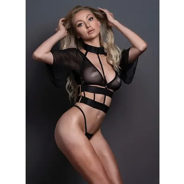 Allure Lingerie Vibrators Adore Dreamer Sheer Mesh Strappy Top Thong