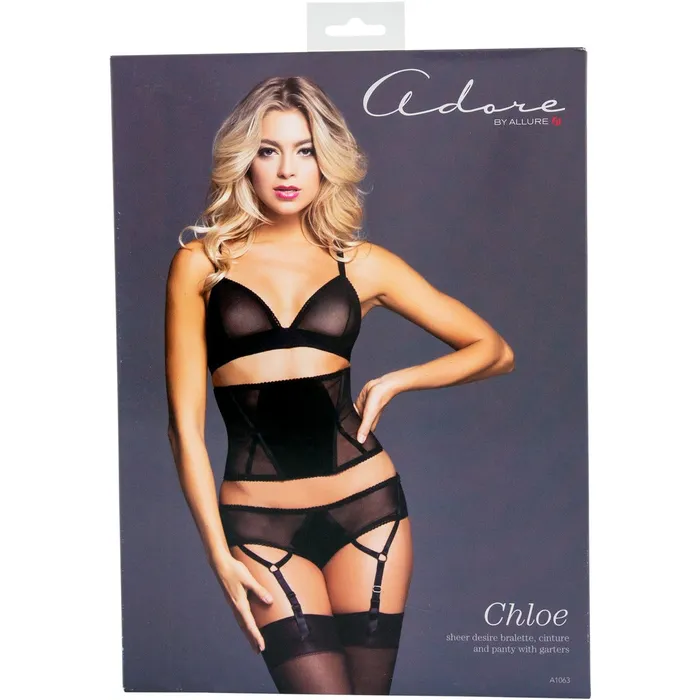 Anal Allure Allure Adore Chloe Sheer Desire 3 Piece Set Black Large