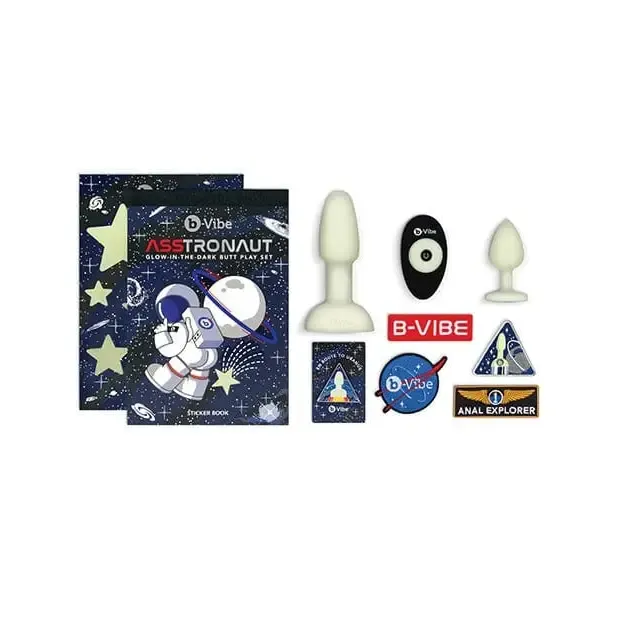 Anal bVibe bVibe Asstronaut Glow in the Dark Butt Play Set