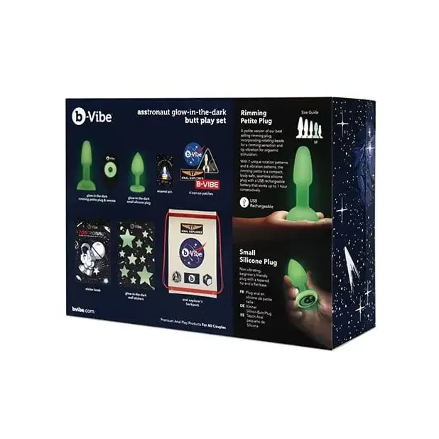 Anal bVibe bVibe Asstronaut Glow in the Dark Butt Play Set
