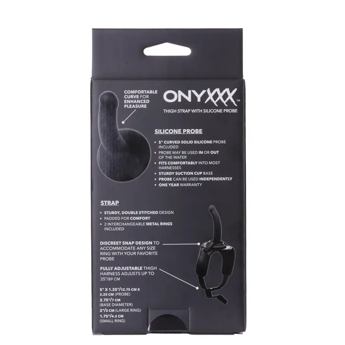 Anal CalExotics CaleXOtics Onyxxx Thigh Strap with Silicone Probe Black