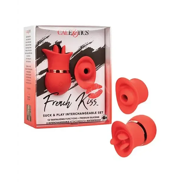 Anal CalExotics French Kiss Suck Play Interchangeable Set Red