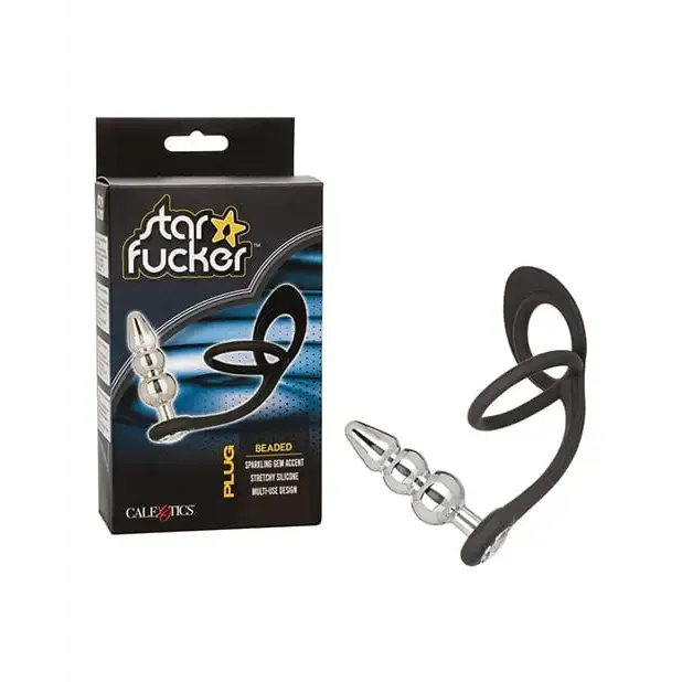 Anal CalExotics Star Fucker Beaded Gem Plug Wsilicone Enhancer Black