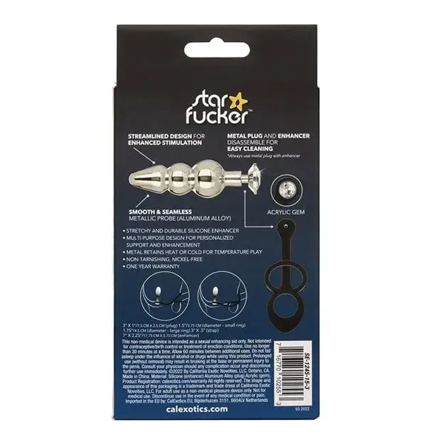 Anal CalExotics Star Fucker Beaded Gem Plug Wsilicone Enhancer Black Anal CalExotics Star Fucker Beaded Gem Plug Wsilicone Enhancer Black
