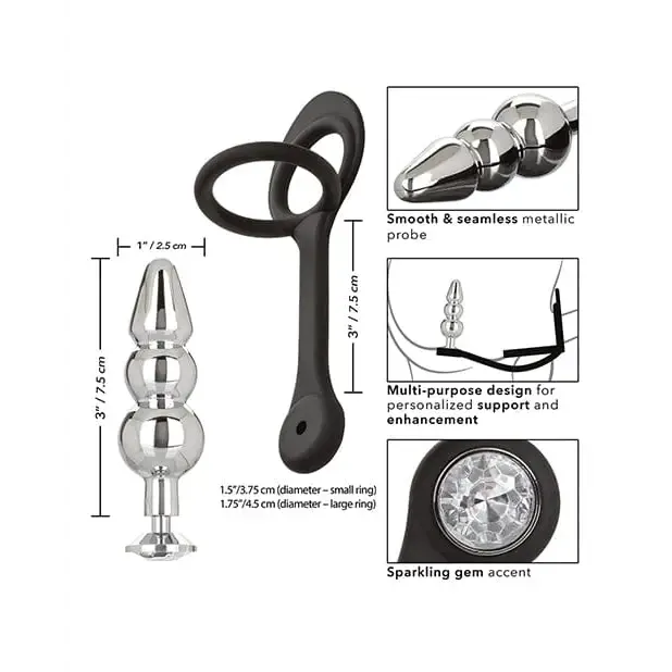 Anal CalExotics Star Fucker Beaded Gem Plug Wsilicone Enhancer Black Anal CalExotics Star Fucker Beaded Gem Plug Wsilicone Enhancer Black