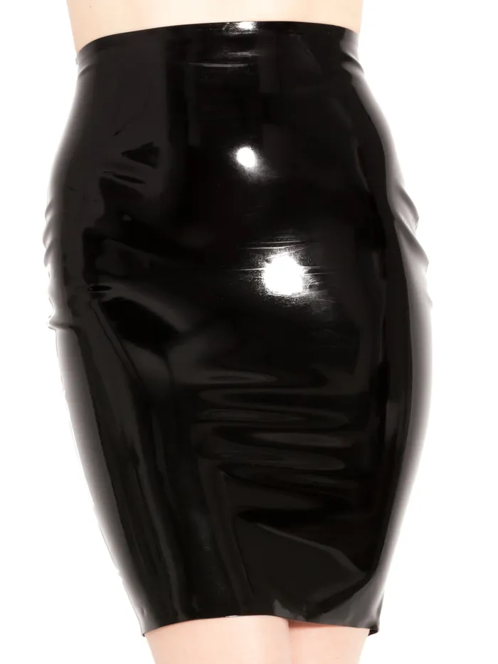 Anal HonourSkintwocom Latex Pencil Skirt in Black
