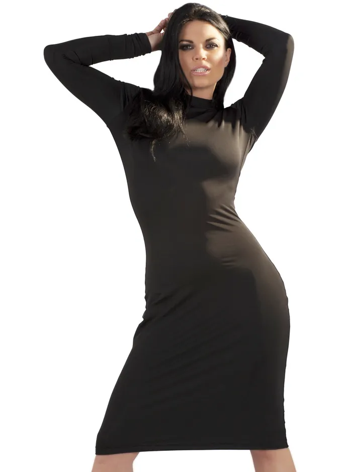 Anal HonourSkintwocom Mistress Pencil Dress in Black