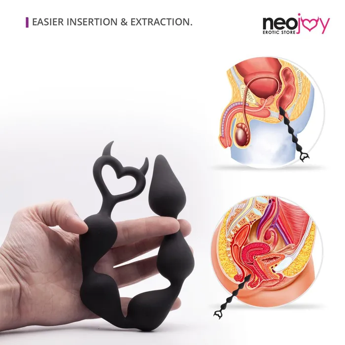 Anal Neojoy Neojoy Devil Anal Beads Silicone Black 146 inch 37cm