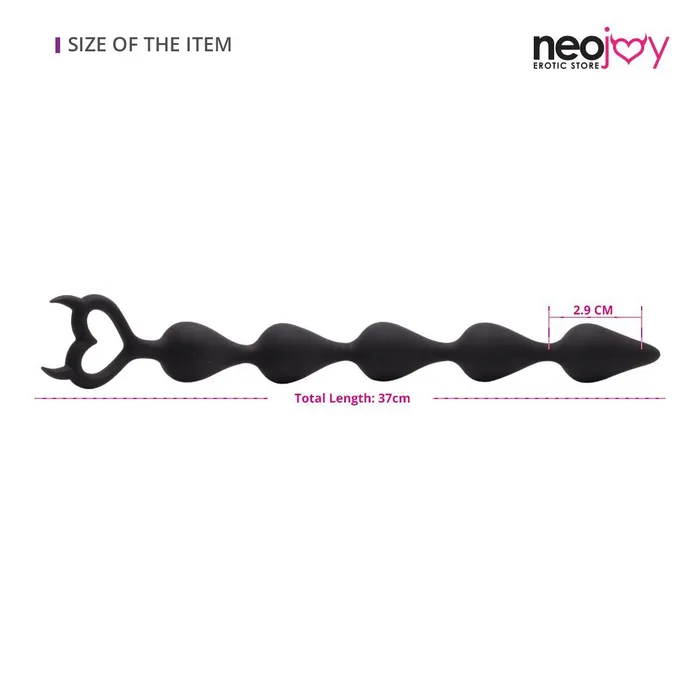 Anal Neojoy Neojoy Devil Anal Beads Silicone Black 146 inch 37cm