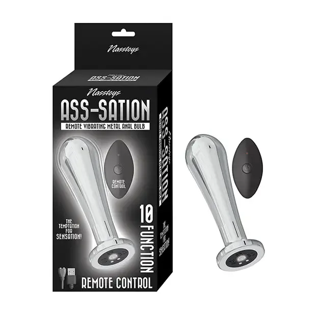 Anal Novelties By Nasswalk Nasstoys AssSation Remote Vibrating Metal Anal Bulb Silver