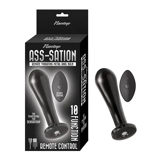 Anal Novelties By Nasswalk Nasstoys AssSation Remote Vibrating Metal Anal Bulb Silver