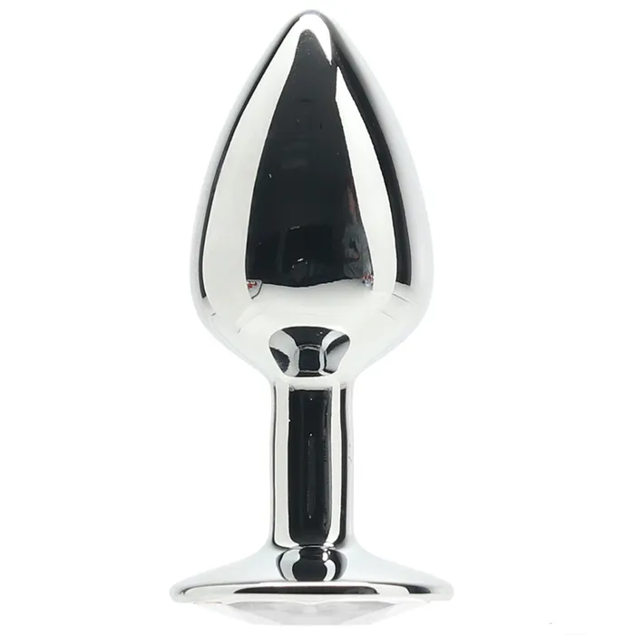 Anal Shots Toys Ouch Round Gem Silver Plug in Small Anal Shots Toys Ouch Round Gem Silver Plug in Small