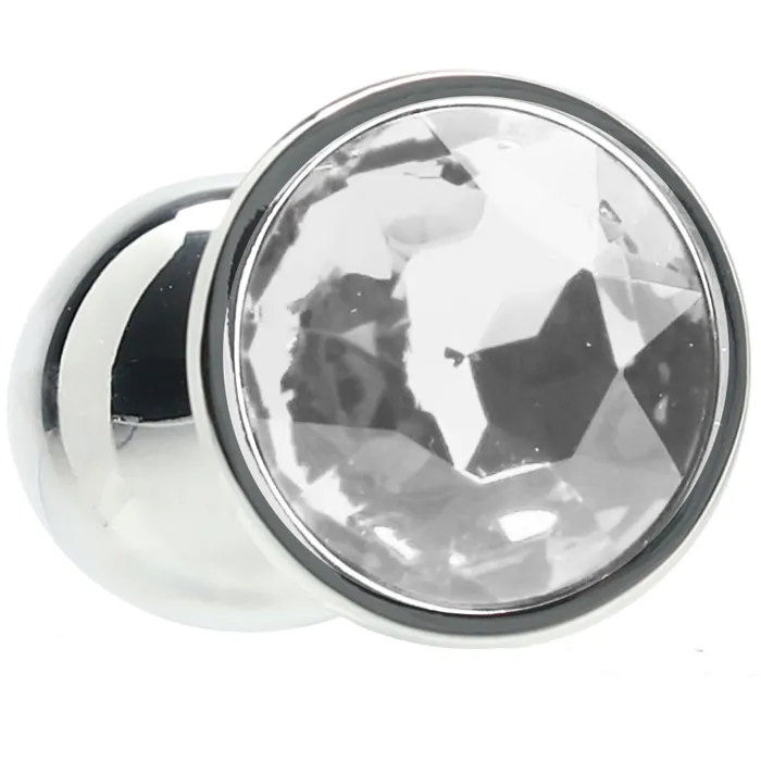 Anal Shots Toys Ouch Round Gem Silver Plug in Small Anal Shots Toys Ouch Round Gem Silver Plug in Small