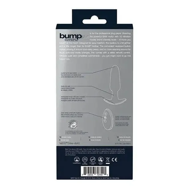 Anal VeDO Bump Plus Rechargeable Remote Control Plug VDO