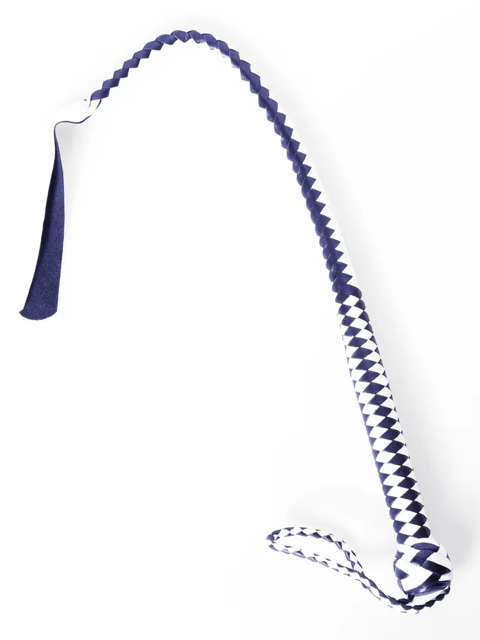 Black White Braided Leather Hunter Whip HonourSkintwocom Restraints