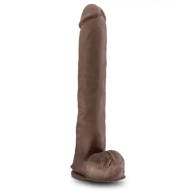 Blush Au Naturel Daddy 14 in Posable Dual Density Dildo with Balls Suction Cup Beige Blush Dildos Blush Au Naturel Daddy 14 in Posable Dual Density Dildo with Balls Suction Cup Beige Blush Dildos