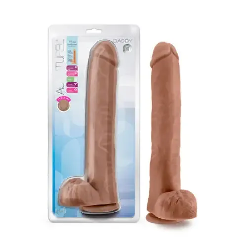 Blush Au Naturel Daddy 14 in Posable Dual Density Dildo with Balls Suction Cup Tan Blush Dildos Blush Au Naturel Daddy 14 in Posable Dual Density Dildo with Balls Suction Cup Tan Blush Dildos