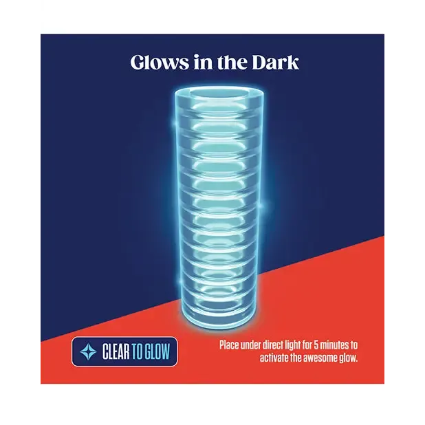 Blush Dildos Blush RIZE Ribz Glow in the Dark SelfLubricating Stroker Clear Blush Dildos Blush RIZE Ribz Glow in the Dark SelfLubricating Stroker Clear