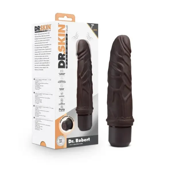 Blush Female Sex Toys Dr Skin Silicone Dr Robert 7 In Vibrating Dildo