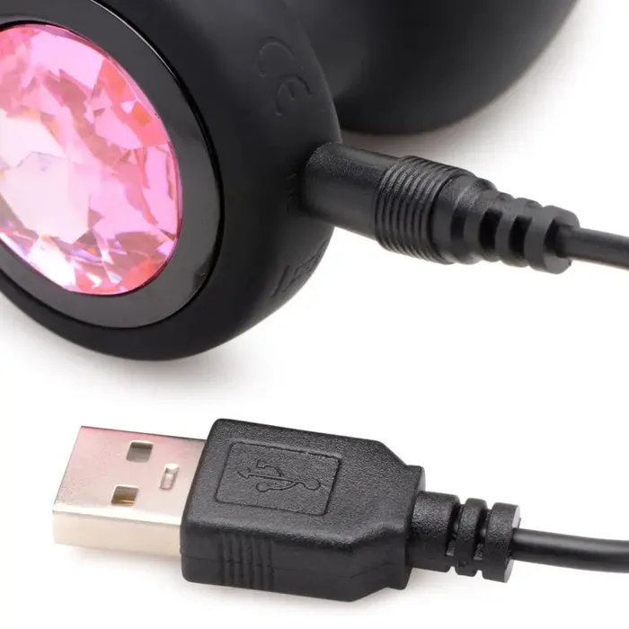 Booty Sparks 28x Vibrating Silicone Pink Gem Anal Plug Booty Sparks Male Sex Toys