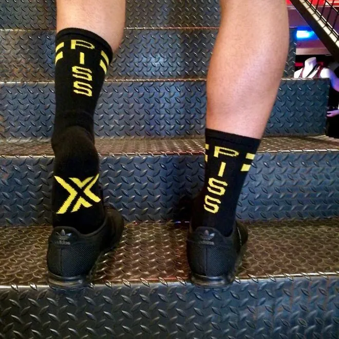 Boxer Barcelona Anal Boxer Skater Socks PISS BlackYellow