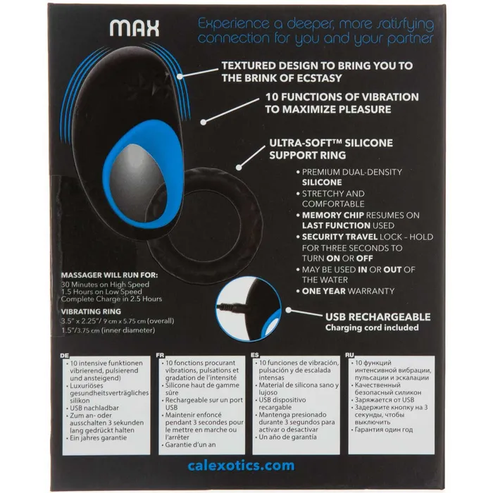 CalExotics Couples CalExotics Link Up Max Vibrating Cock Ring Blue