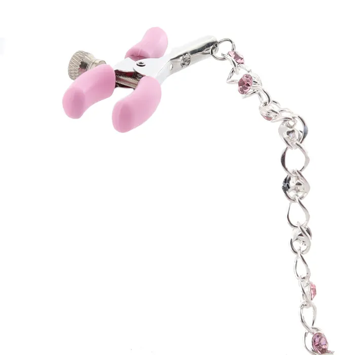 CalExotics Vibrators nipple play Crystal Chain Nipple Clamps in Pink CalExotics Vibrators nipple play Crystal Chain Nipple Clamps in Pink