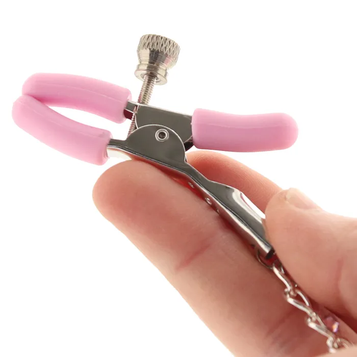 CalExotics Vibrators nipple play Crystal Chain Nipple Clamps in Pink CalExotics Vibrators nipple play Crystal Chain Nipple Clamps in Pink