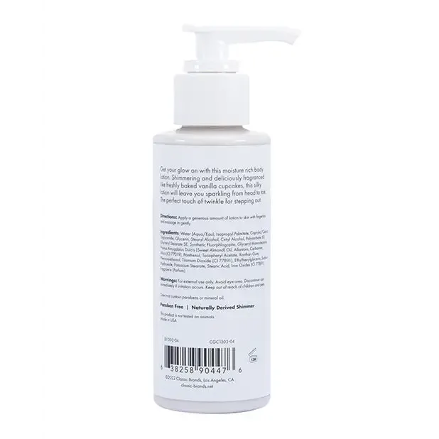 CG Glow Vanilla Cupcake Shimmer Lotion Silver 4 oz Classic Brands LLC Dildos CG Glow Vanilla Cupcake Shimmer Lotion Silver 4 oz Classic Brands LLC Dildos