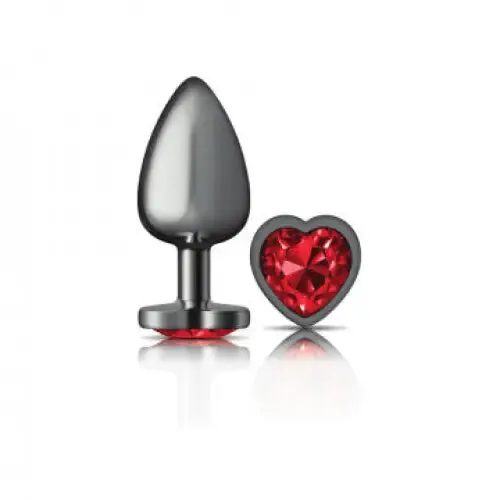 Cheeky Charms Heart Deep Red Gunmetal Butt Plug Viben Anal