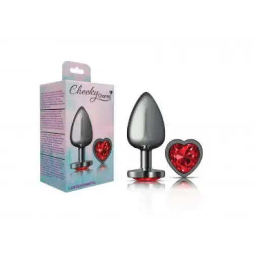 Cheeky Charms Heart Deep Red Gunmetal Butt Plug Viben Anal