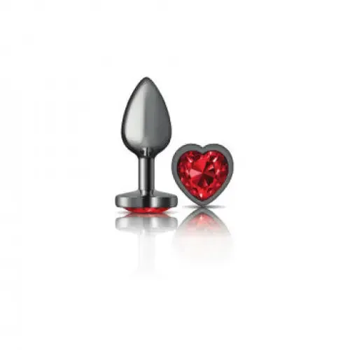 Cheeky Charms Heart Deep Red Gunmetal Butt Plug Viben Anal