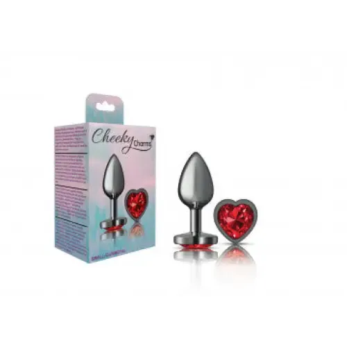 Cheeky Charms Heart Deep Red Gunmetal Butt Plug Viben Anal