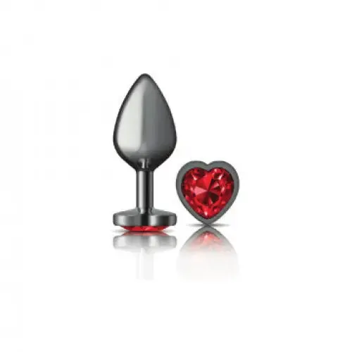 Cheeky Charms Heart Deep Red Gunmetal Butt Plug Viben Anal