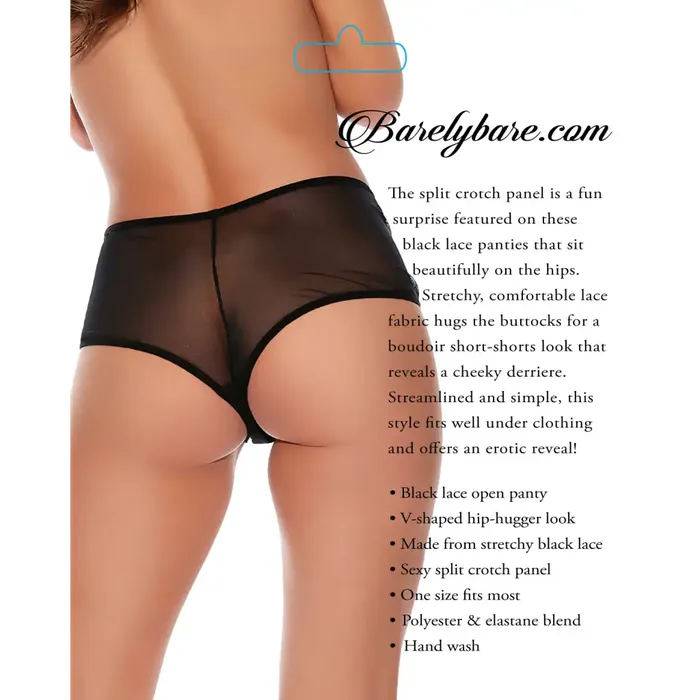 Couples Barely Bare Split Lace Boy Shorts Os Evolved Novelties