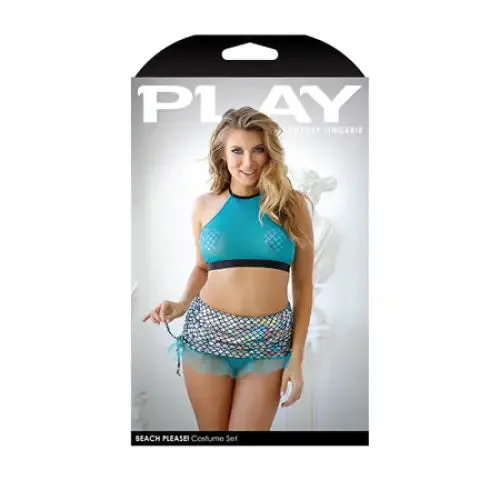 Couples Fantasy Lingerie Fantasy Lingerie Play Beach Please Mermaid Costume Teal LXL