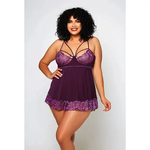 Couples icollection lingerie Cross Dye Lace Microfiber Babydoll Gstring
