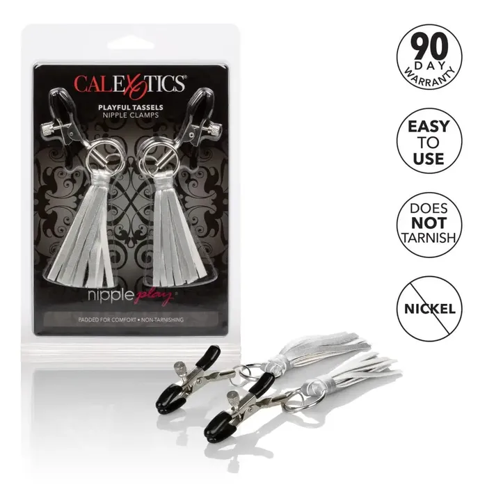 Couples Nipple Play Playful Tassels Nipple Clamps CalExotics Couples Nipple Play Playful Tassels Nipple Clamps CalExotics