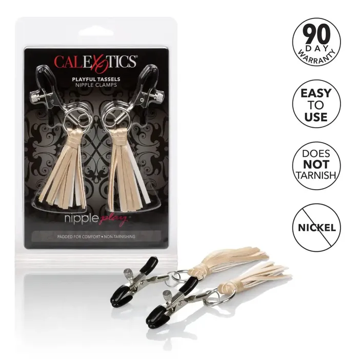 Couples Nipple Play Playful Tassels Nipple Clamps CalExotics Couples Nipple Play Playful Tassels Nipple Clamps CalExotics