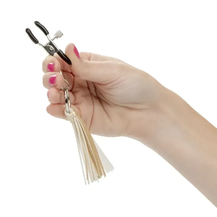 Couples Nipple Play Playful Tassels Nipple Clamps CalExotics Couples Nipple Play Playful Tassels Nipple Clamps CalExotics