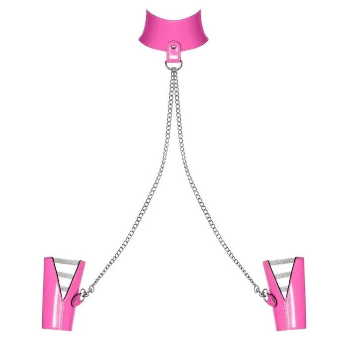 Couples Obsessive Obsessive Lollypopy Cuffs And Choker Set One Size
