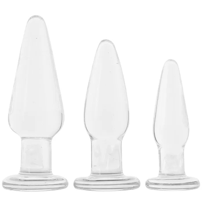 Crystal Premium Glass Tapered Anal Trainer Kit in Clear ns novelties Anal
