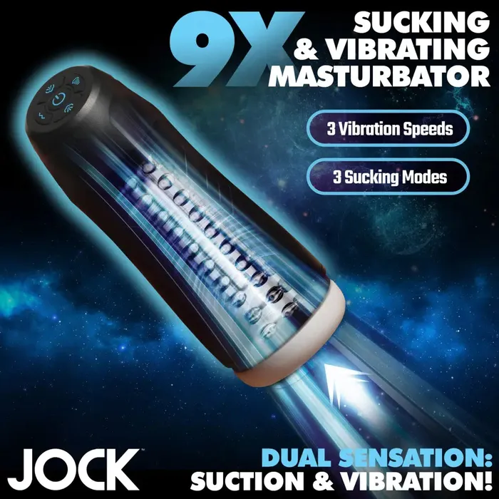 Curve Toys 9x Sucking And Vibrating Masturbator Male Sex Toys