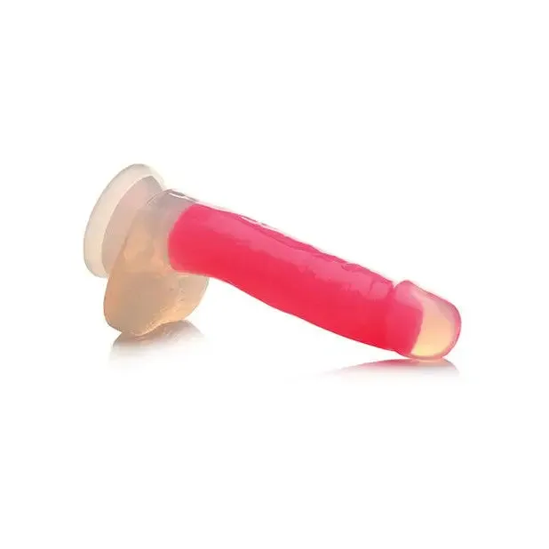 Curve Toys Lollicock GlowintheDark Silicone Dildo w Balls 7in Pink Dildos Curve Toys Lollicock GlowintheDark Silicone Dildo w Balls 7in Pink Dildos