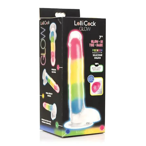 Curve Toys Lollicock GlowintheDark Silicone Dildo w Balls 7in Pink Dildos Curve Toys Lollicock GlowintheDark Silicone Dildo w Balls 7in Pink Dildos
