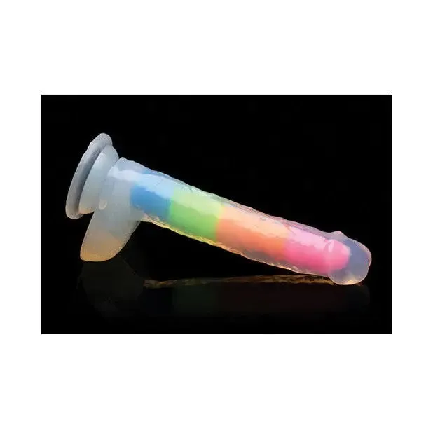 Curve Toys Lollicock GlowintheDark Silicone Dildo w Balls 7in Pink Dildos Curve Toys Lollicock GlowintheDark Silicone Dildo w Balls 7in Pink Dildos