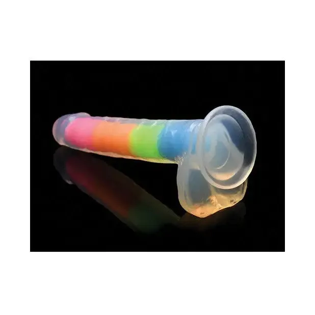 Curve Toys Lollicock GlowintheDark Silicone Dildo w Balls 7in Pink Dildos Curve Toys Lollicock GlowintheDark Silicone Dildo w Balls 7in Pink Dildos