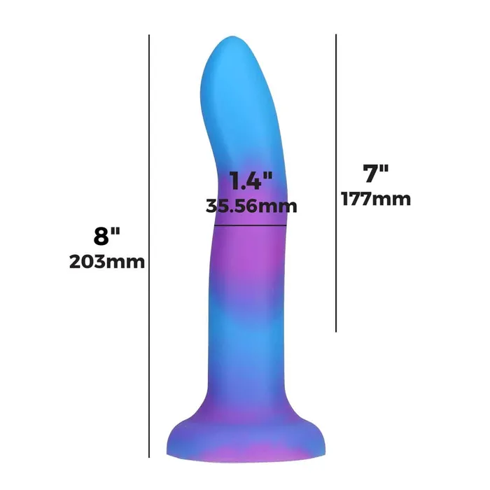 Dildos Addiction Rave by Addiction 8 Glow in the Dark Dildo Blue Purple