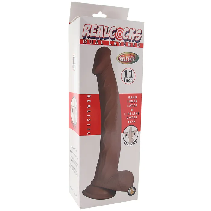 Dildos Nasstoys Real Cocks Dual Layered 11 Inch Dildo in Brown Dildos Nasstoys Real Cocks Dual Layered 11 Inch Dildo in Brown